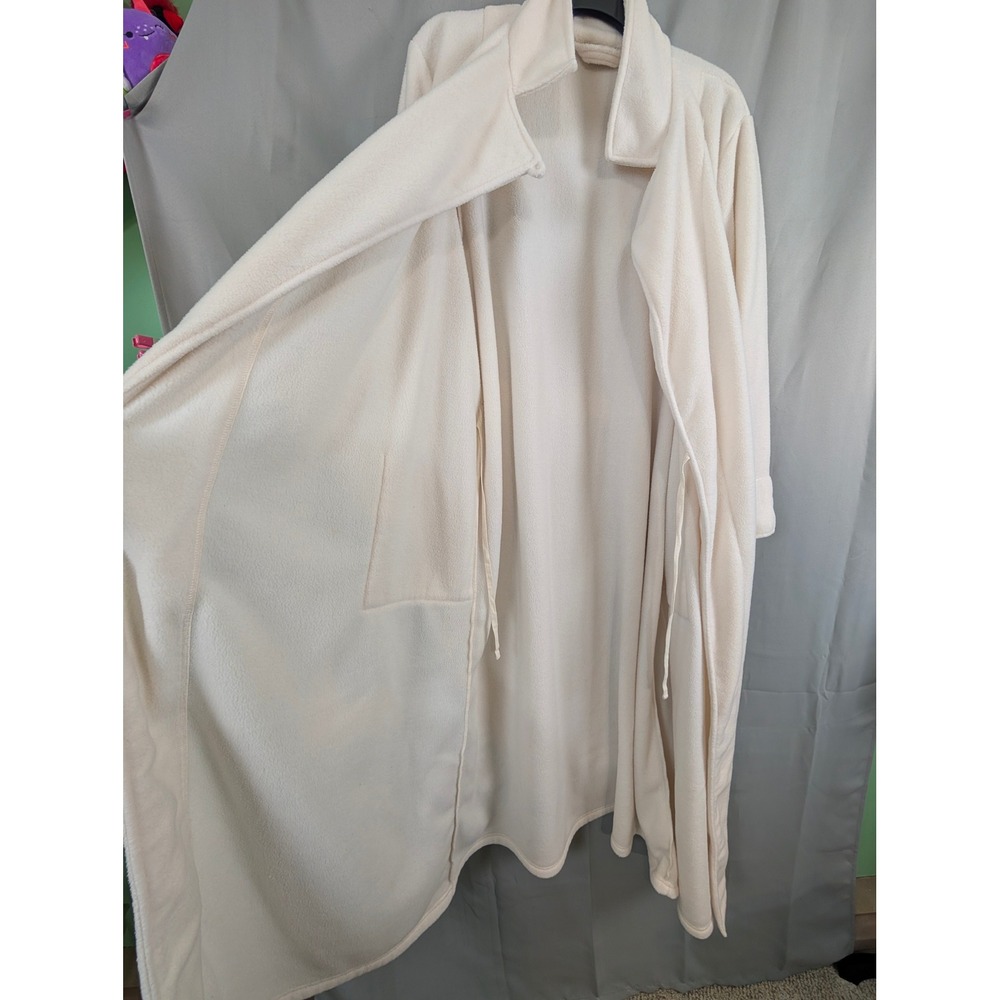L.L. Bean Fleece Robe Womens 2XL Cream Excellent Vtg - Picture 6 of 7
